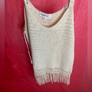 medium tan tank with fringe
